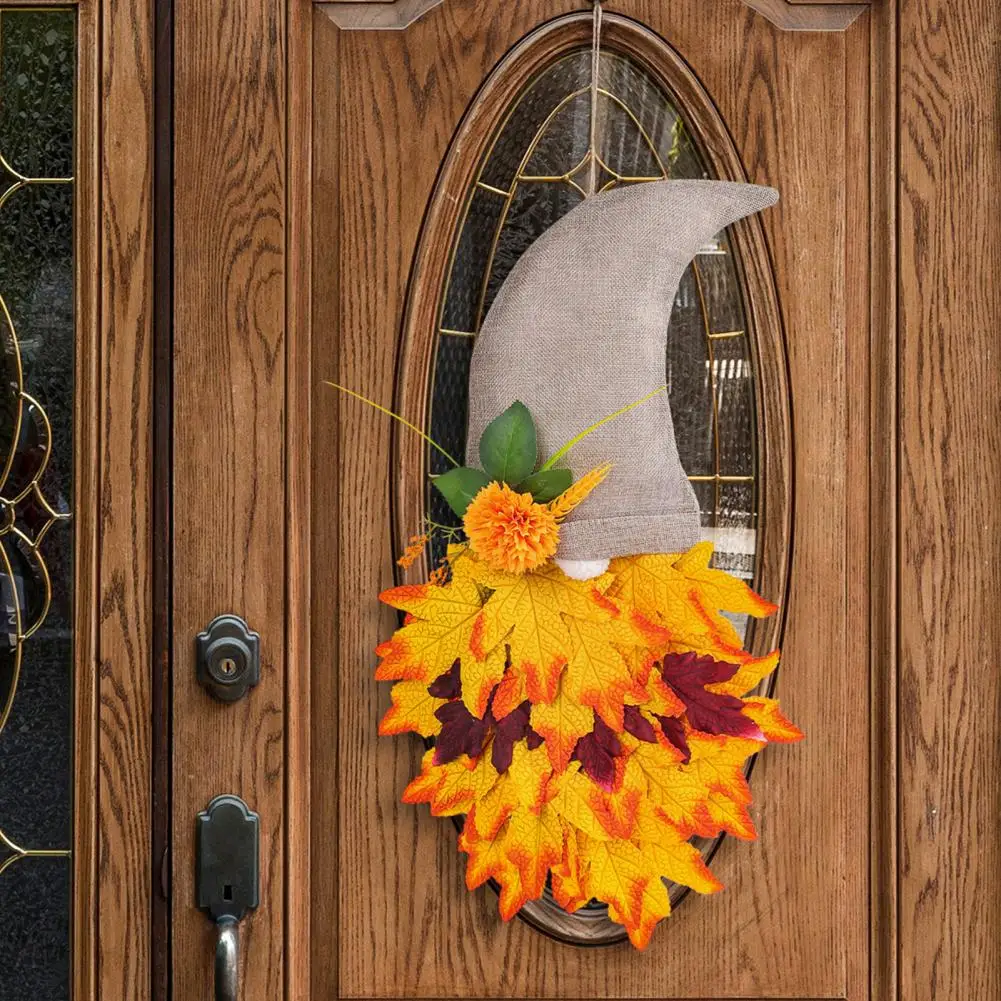 

Unique Creativity Wreath Fall Wreath with Faceless Old Man Thanksgiving Harvest Farmhouse Decor Faceless for Front for Fall