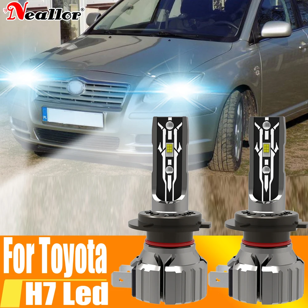 2x H7 Led Light Headlight Canbus Car Fog Bulb High Power 6000K White Moto Diode Lamp 12v 55w For Toyota Avensis T25 2003 ~ 2009