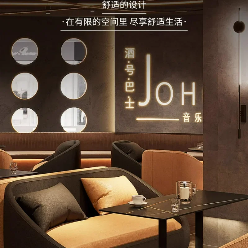 Card seat sofa milk tea shop table and chair combination KTV bar cafe double sofa dining table commercial seat anti-fouling