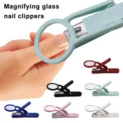 Nail Clipper with Magnifying Glass The Elderly Practical Stainless Steel Nail Clipper Anti-splash Beauty Big Clipper Tool Gifts