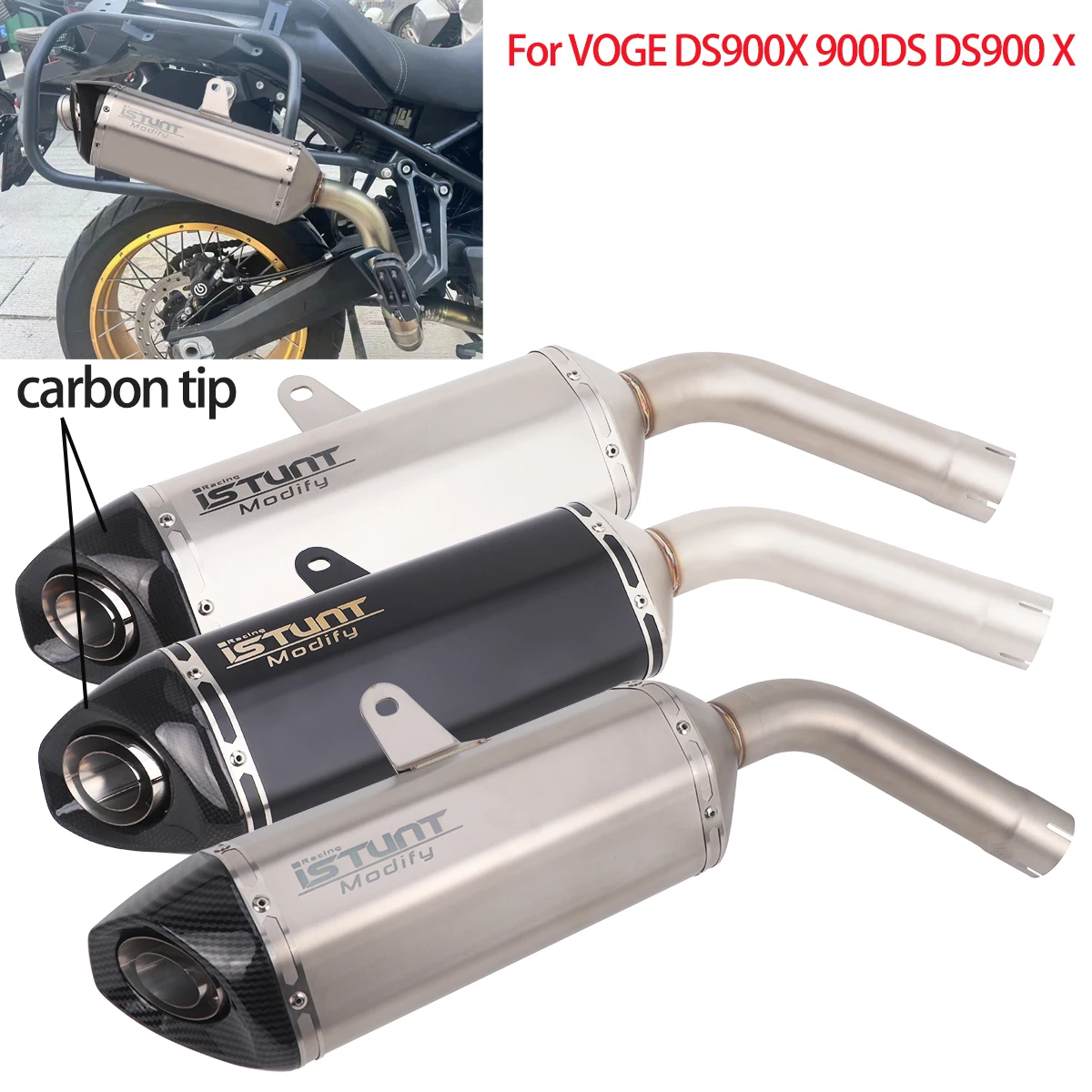 Tubo di Scarico Centrale Slip-On per VOGE DS900X 900DS DS900 X 2024 2025 con DB Killer