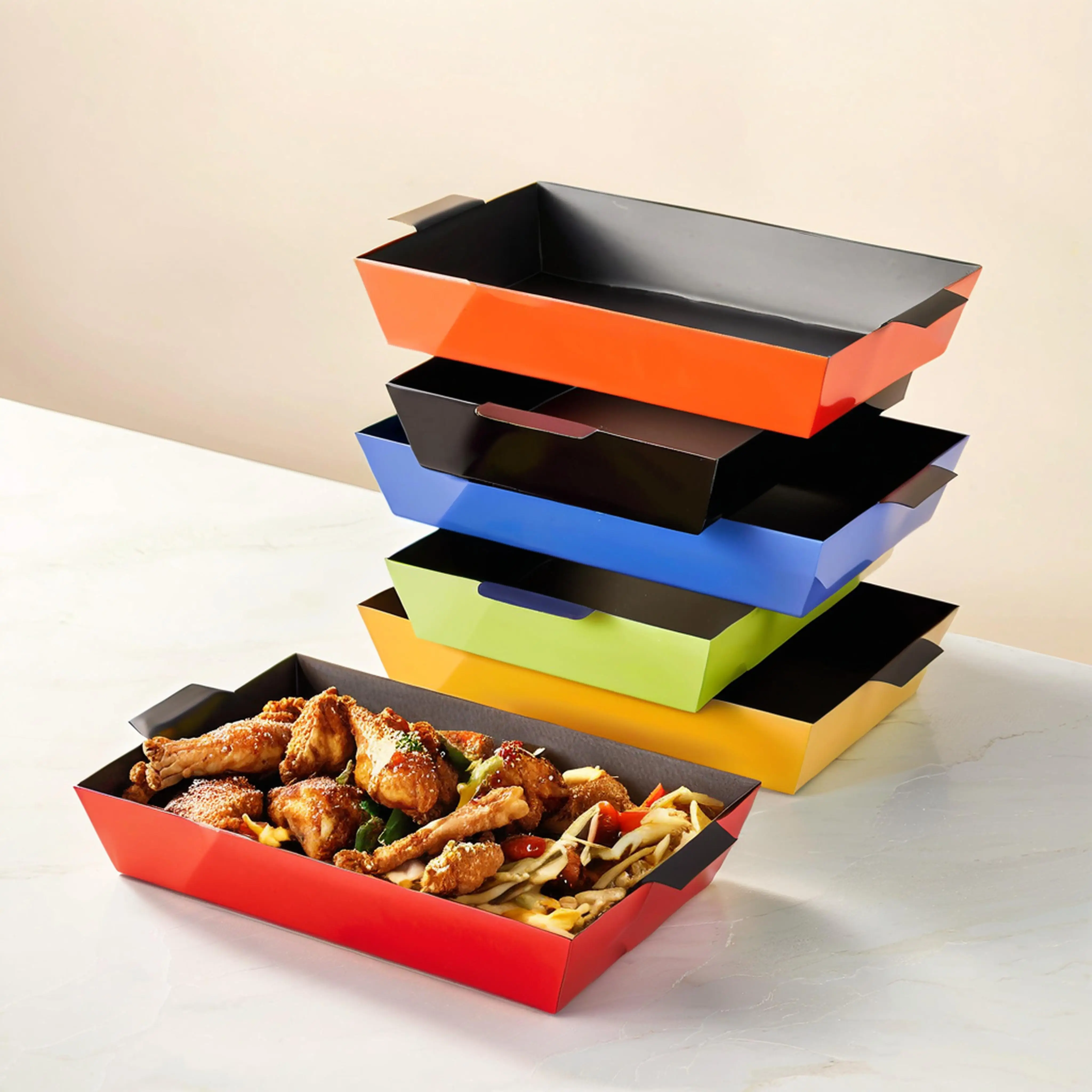 

Colorful Commercial Stainless Steel Buffet Display Tray, Non-Stick Catering Pan for Hotel, Buffet, Restaurant Food Service Use