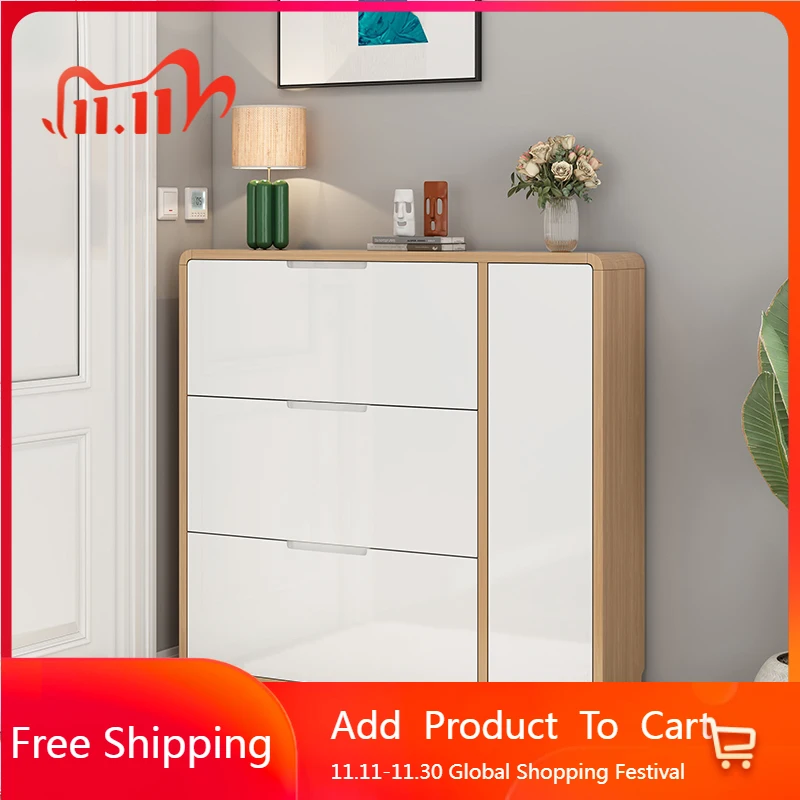 

Wooden Modern Shoe Cabinet College Dorm Essentials Nordic Shoe Shelf Luxury Designer Cupboard Archivadores Entrance Furniture