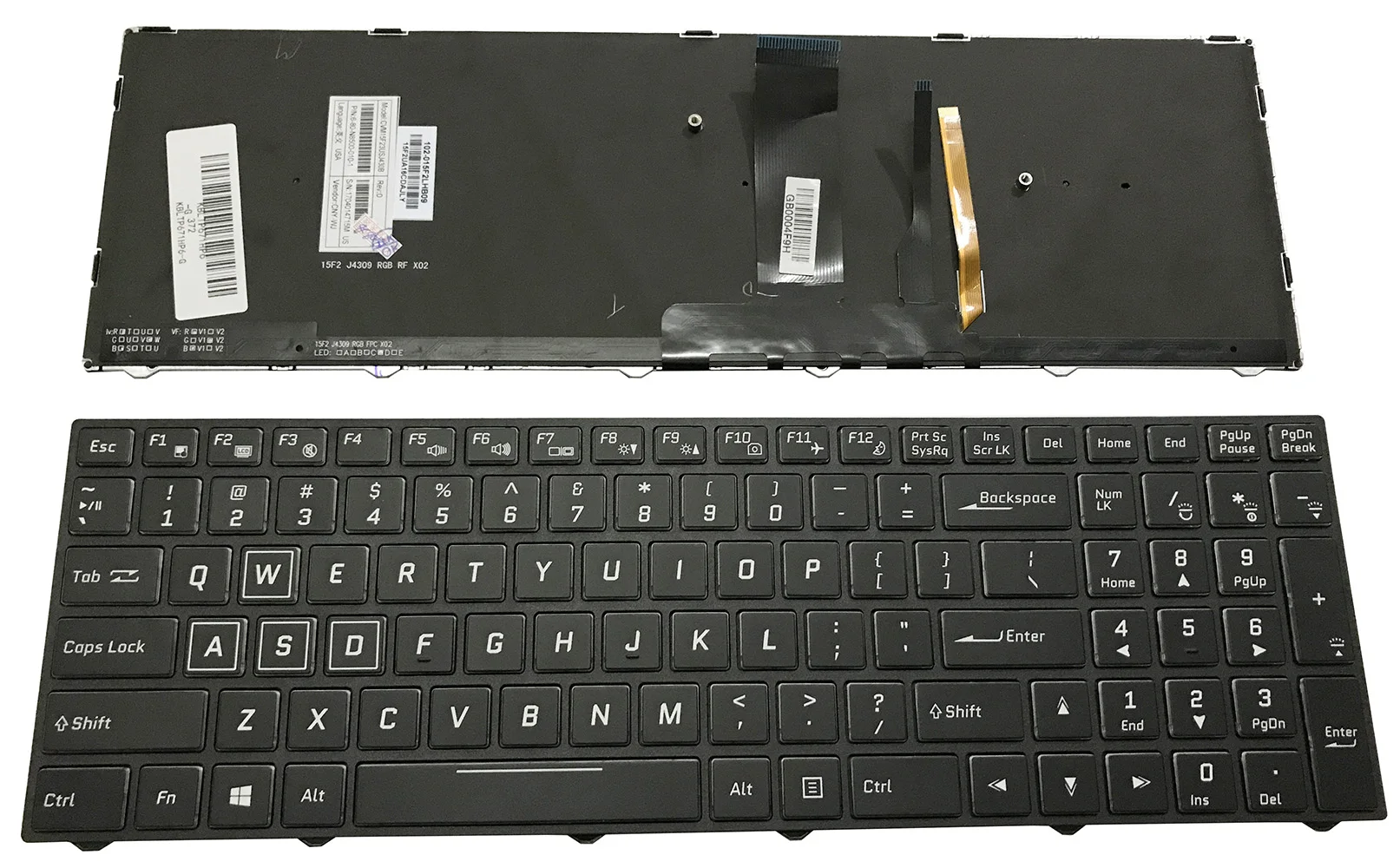 

US English NEW Laptop For CLEVO p950 CVM15F23USJ430D CVM15F23USJ430B CVM15F23USJ430H 1701057808M 6-80-N8500-010-1 RGB Backlight