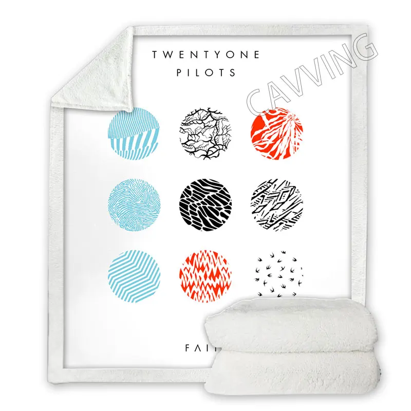 Twenty One Pilots  3D Printed Sherpa Blanket Rectangle Blanket Textiles Fleece Wearable Blanket Throw Blanket  Home Decor