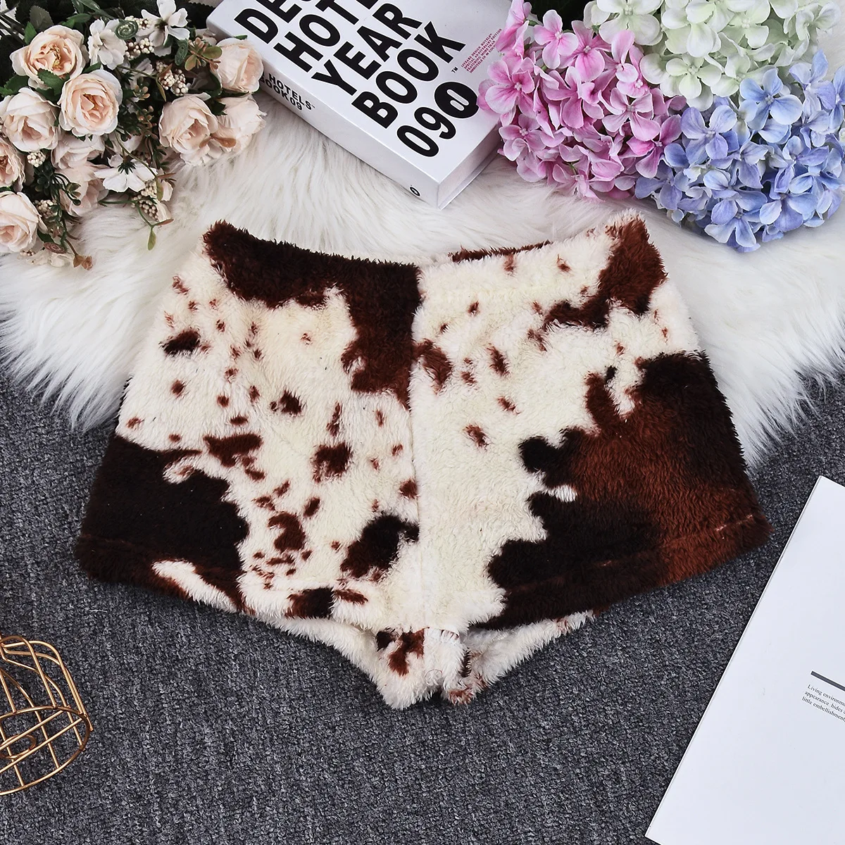 Fur Shorts Sexy Pants High Waist Skinny Pants 2025 Women Clothes Club Wear Fashion Cargo Elegant Cute Pants