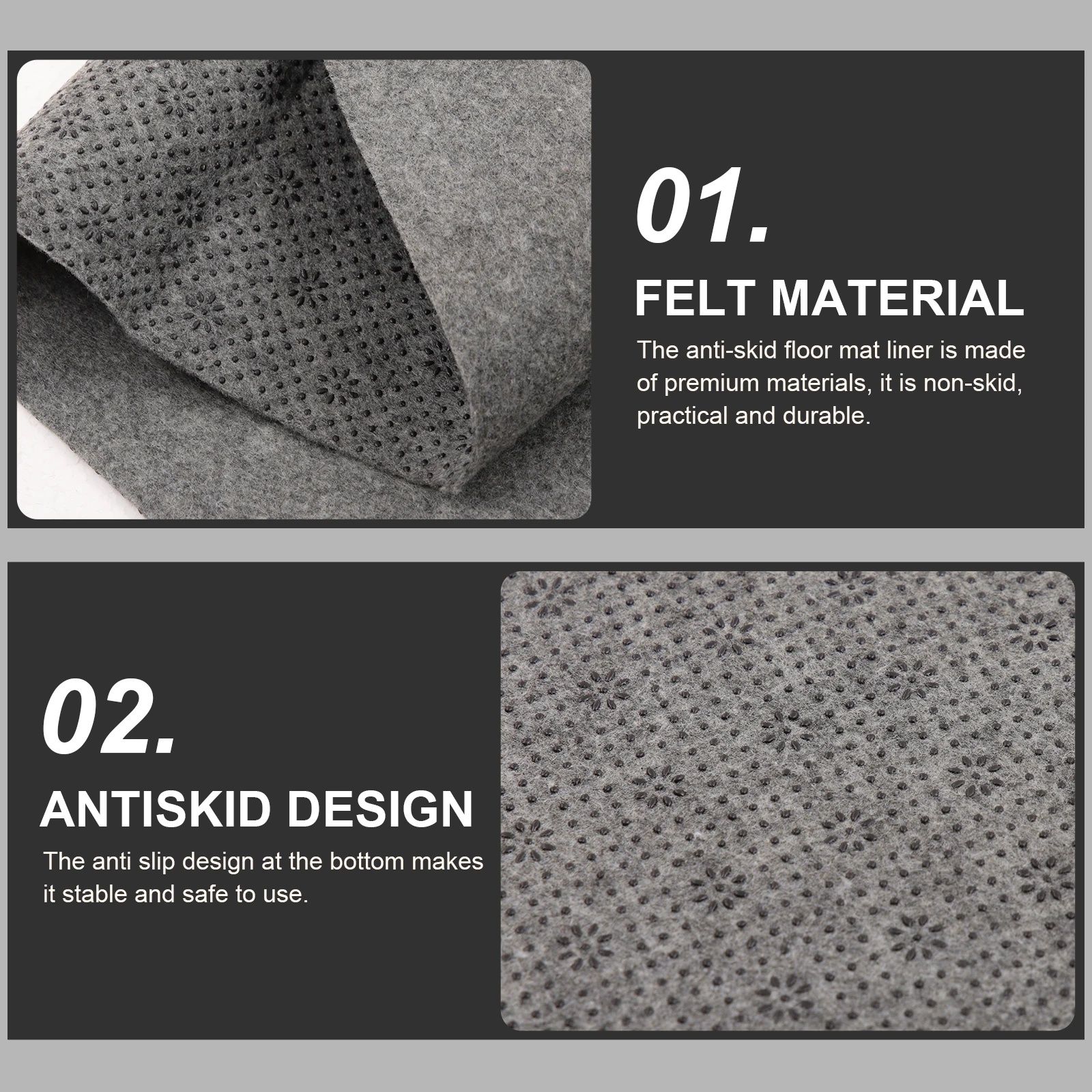

Non-slip Floor Mat 140x80 Grey Carpet Liner for Kitchen Office Durable Silicone Pad Anti-skid Rug Mat Protector