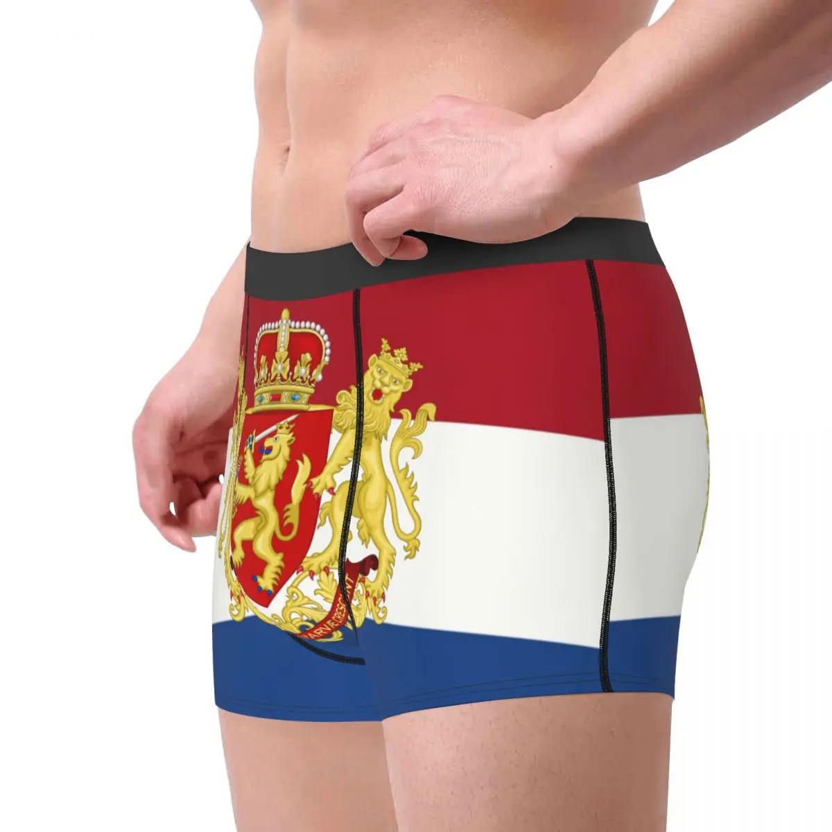 Custom Coat Of Arms Of Netherlands Underwear Men Stretch Dutch Flag Boxer Briefs Shorts Panties Soft Underpants For Homme