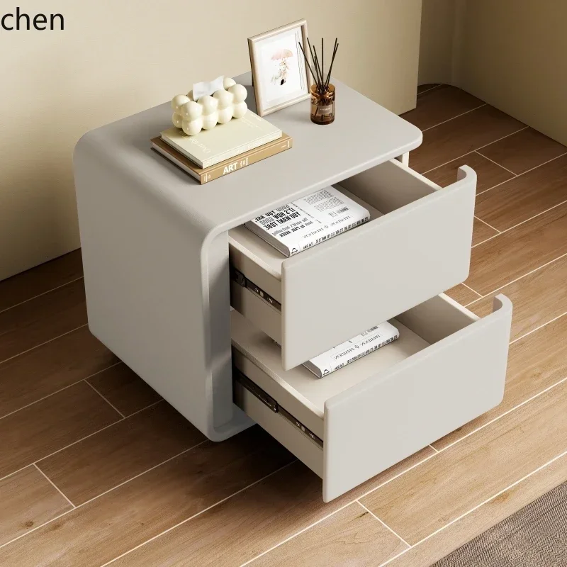 simple modern all-solid wood bedside table minimalist hotel fully equipped bedroom cabinet storage storage cabinet