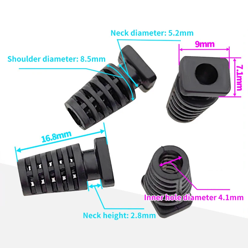 10Pcs 4.1mm Cable Gland Connector Rubber Strain Relief Cord Boot Protector Wire Cable Sleeve For Cellphone Charger Power Tool.