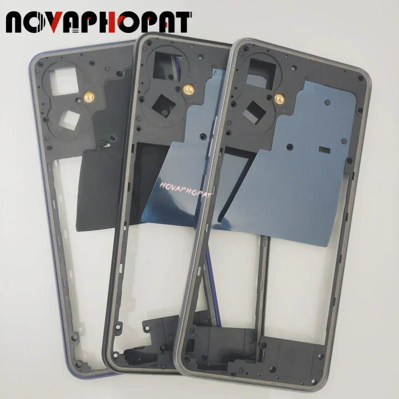 Novaphopat For Tecno Pova 4 Pro LG8n Middle Frame Housing Case Middle Bezel Plate Cover With Side Volume Key Button