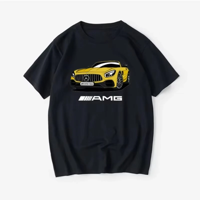 

2025 New Mercedes Car Culture Modification Enthusiasts AMG A45 C63T T-shirt Short Sleeve Fashionable Clothes Men and Women Top