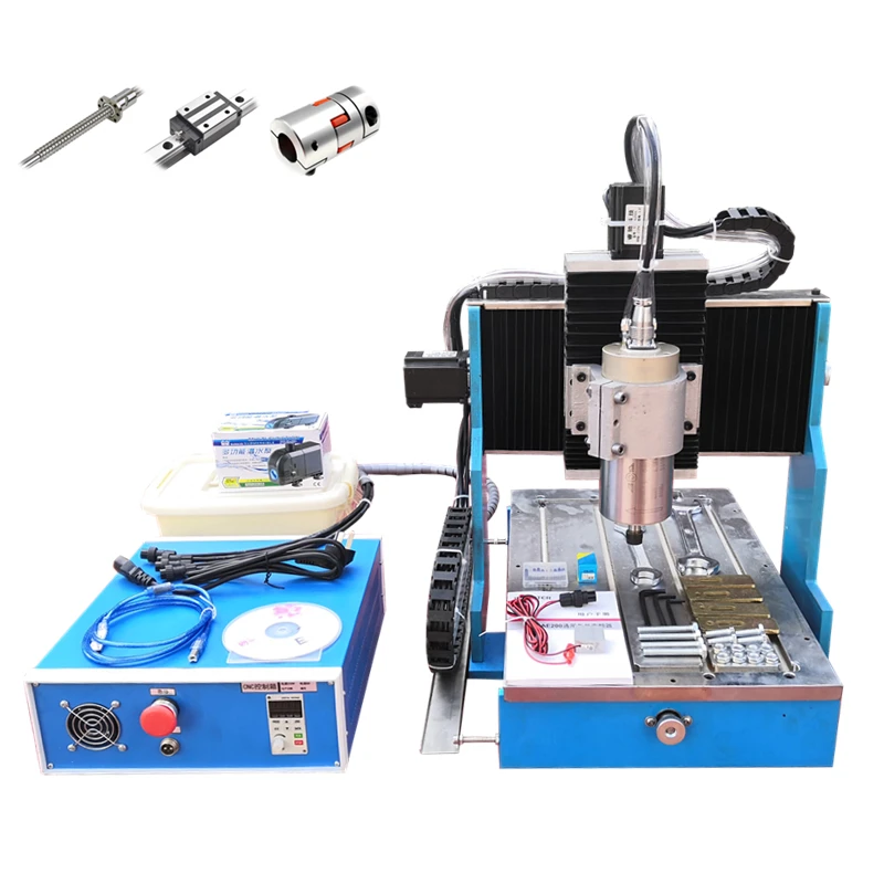 CNC Router 3040L 2200W USB 4Axis Metal Engraving Machine Linear Guideway Steel Table