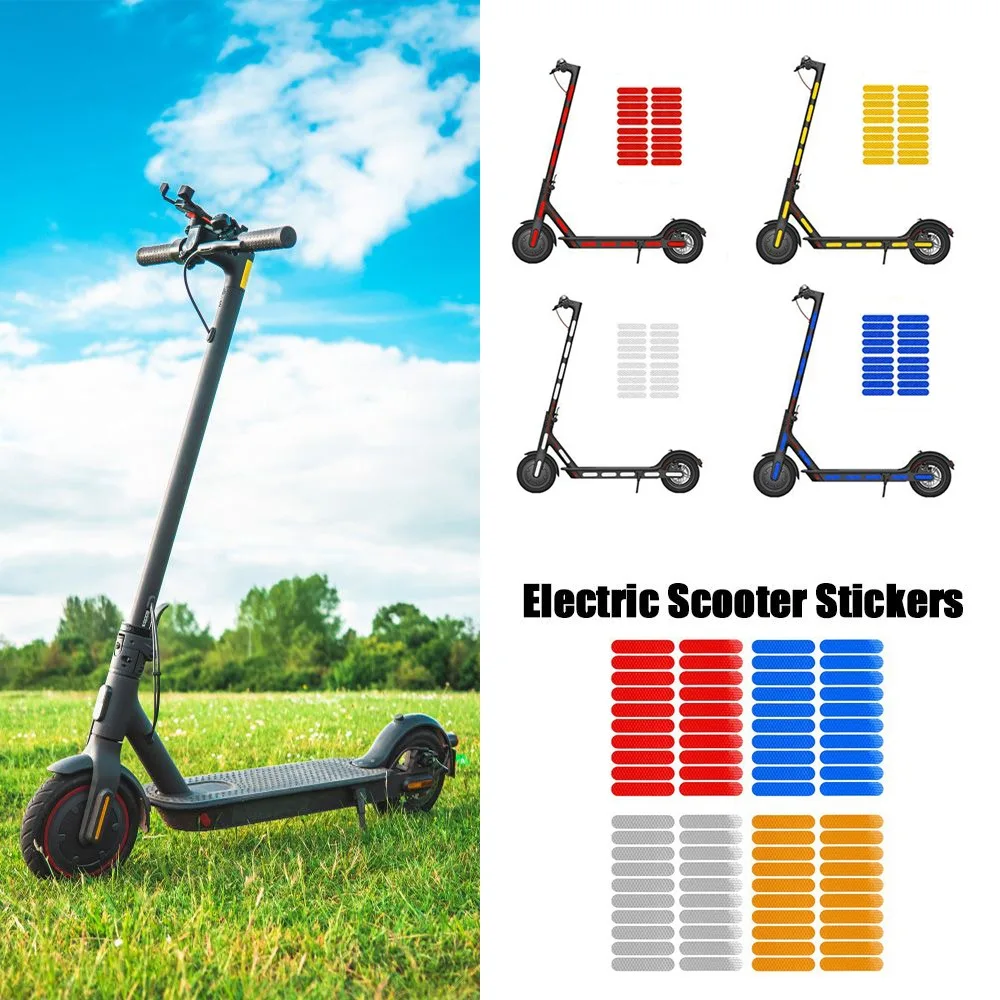 20pcs Safety Night Warning Sticker PVC 19mm Reflective Stripe Waterproof Dustproof Scooter Eflective Decals for Xiaomi M365/Pro