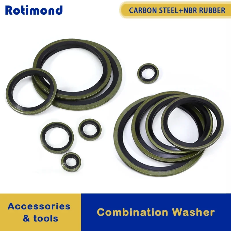 

Carbon Steel NBR Rubber Washer Gasket Bonded Washer Oil Drain Plug Sealing O Ring Seals M5 M6 M8 M10 M12 M14 M16 M18 M20~M60