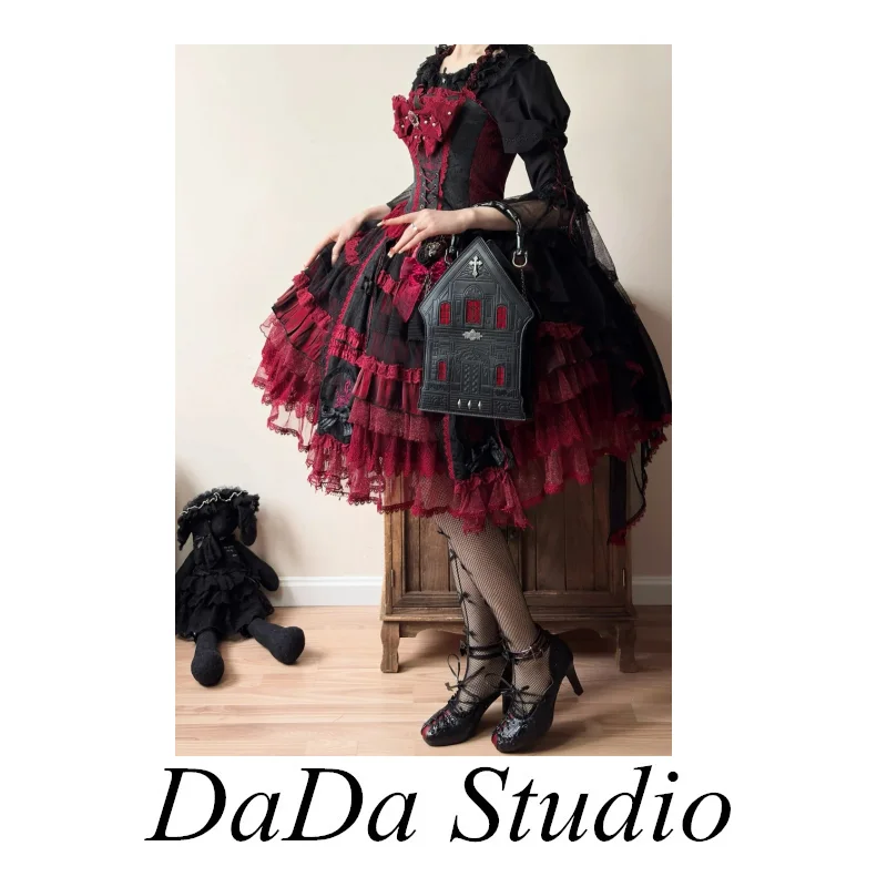 y2k-millennium-red-black-3d-rivet-cross-handbag-subculture-gothic-house-bag-punk-style-single-shoulder-backpack