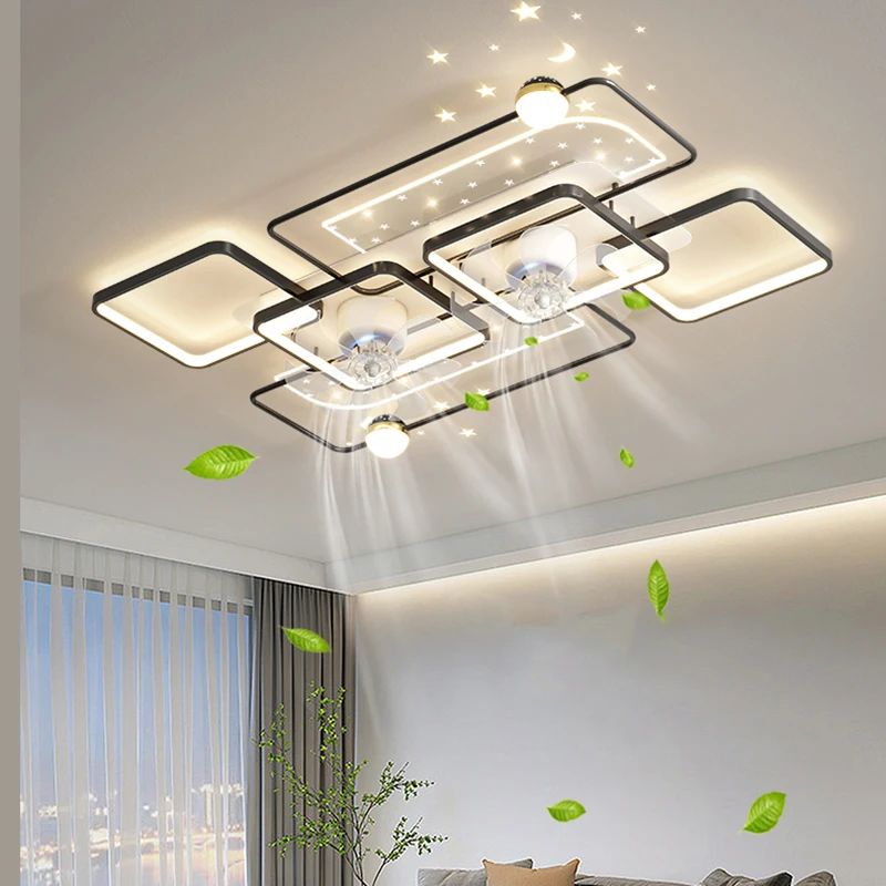 Modern ceiling lamps bedroom folding Ceiling fan ceiling fan with led light and control ceiling lamp for living room lighting