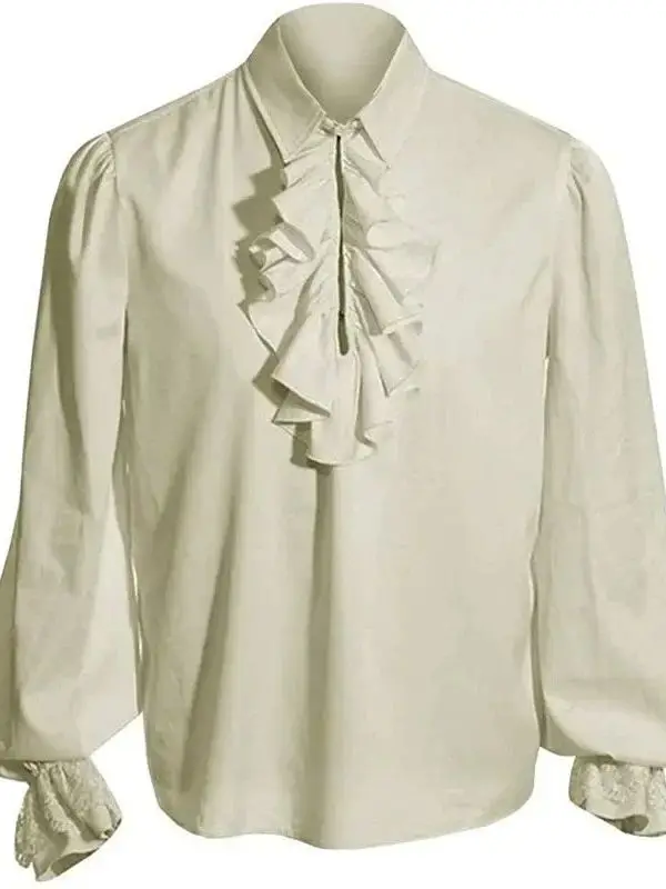 

Retro Long Sleeve Pure Color Men's Shirt Standard Fit Polyester Casual Versatile Four Seasons Youth Fashion Classic Collar