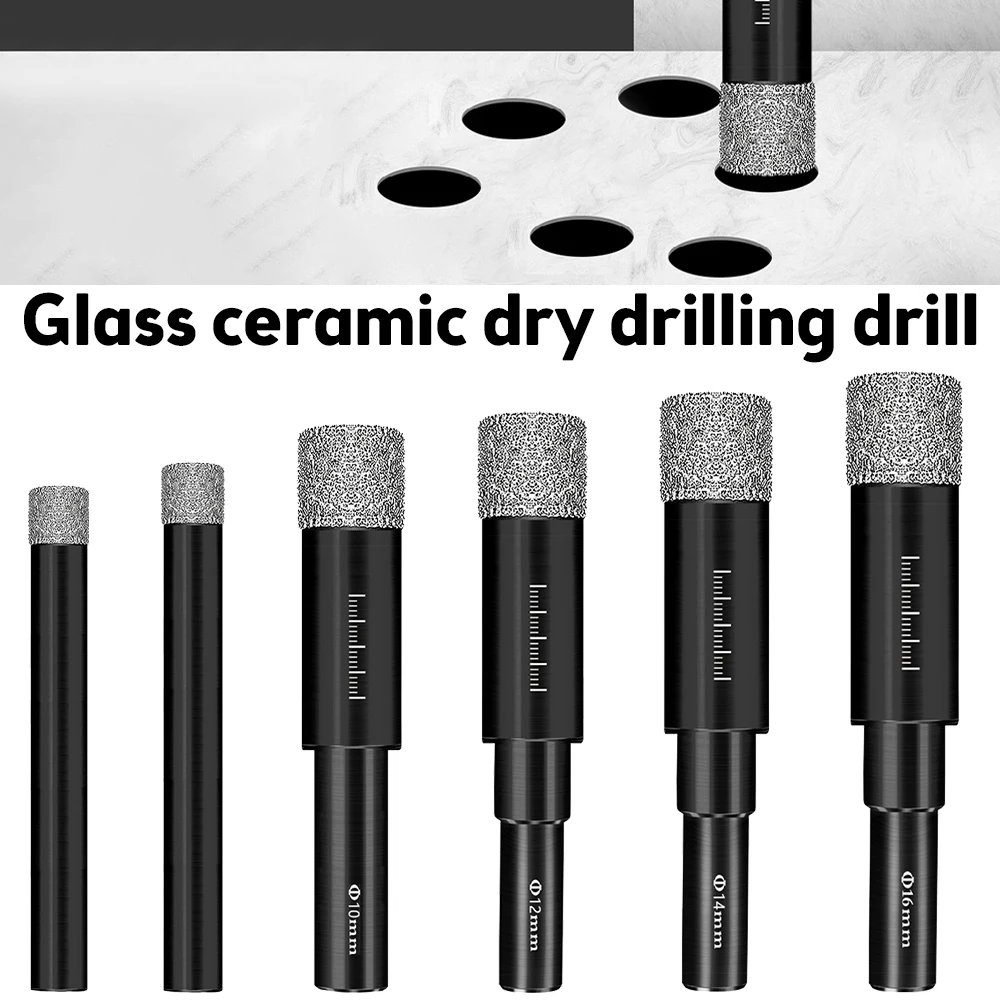 6-16mm Hexagonal Shank Brazed Dry Ceramic Tile Drill Bit Marble Granite Vitrified Tile Hole Opener Diamond Drill Bit