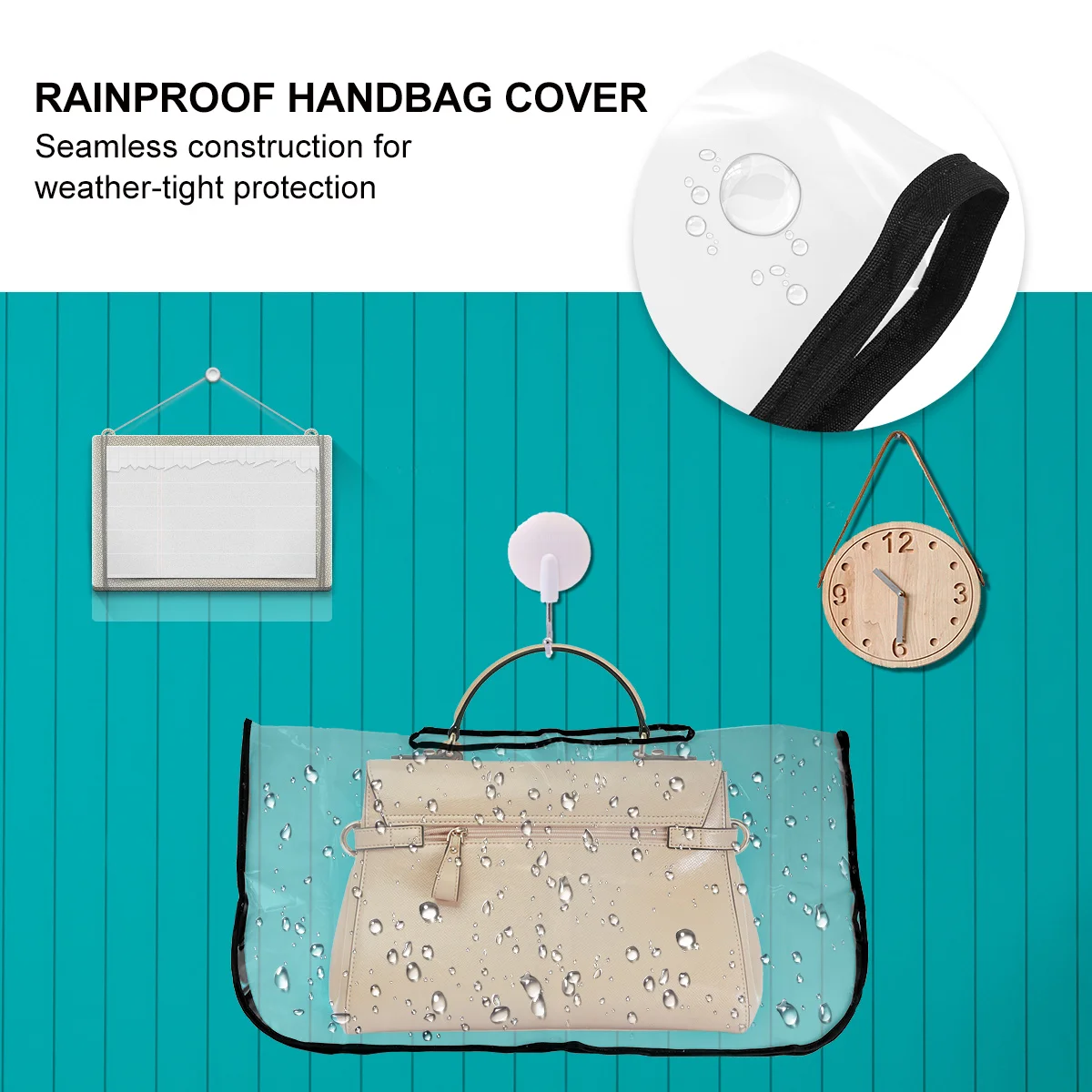 

1pc Waterproof Handbag Rain Cover Transparent Pvc Outdoor Travel Rainproof Shield For Camping Hiking Riding Climbing Dust Mud