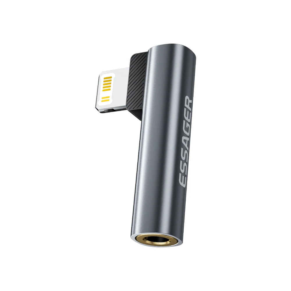 Essager L-förmiger Typ-C-auf-3,5-mm-Klinken-Audio-Adapter für iPhone 16 15 Samsung Lightning auf 3,5-mm-Kopfhörer-Adapter für iPhone 14 13