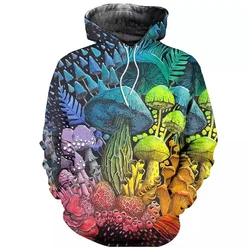 Autumn Colorful Mushrooms 3D Print Hoodies Men Women Fashion Casual Sweatshirts Oversized Hoodie Pullovers Tracksuit Clothing