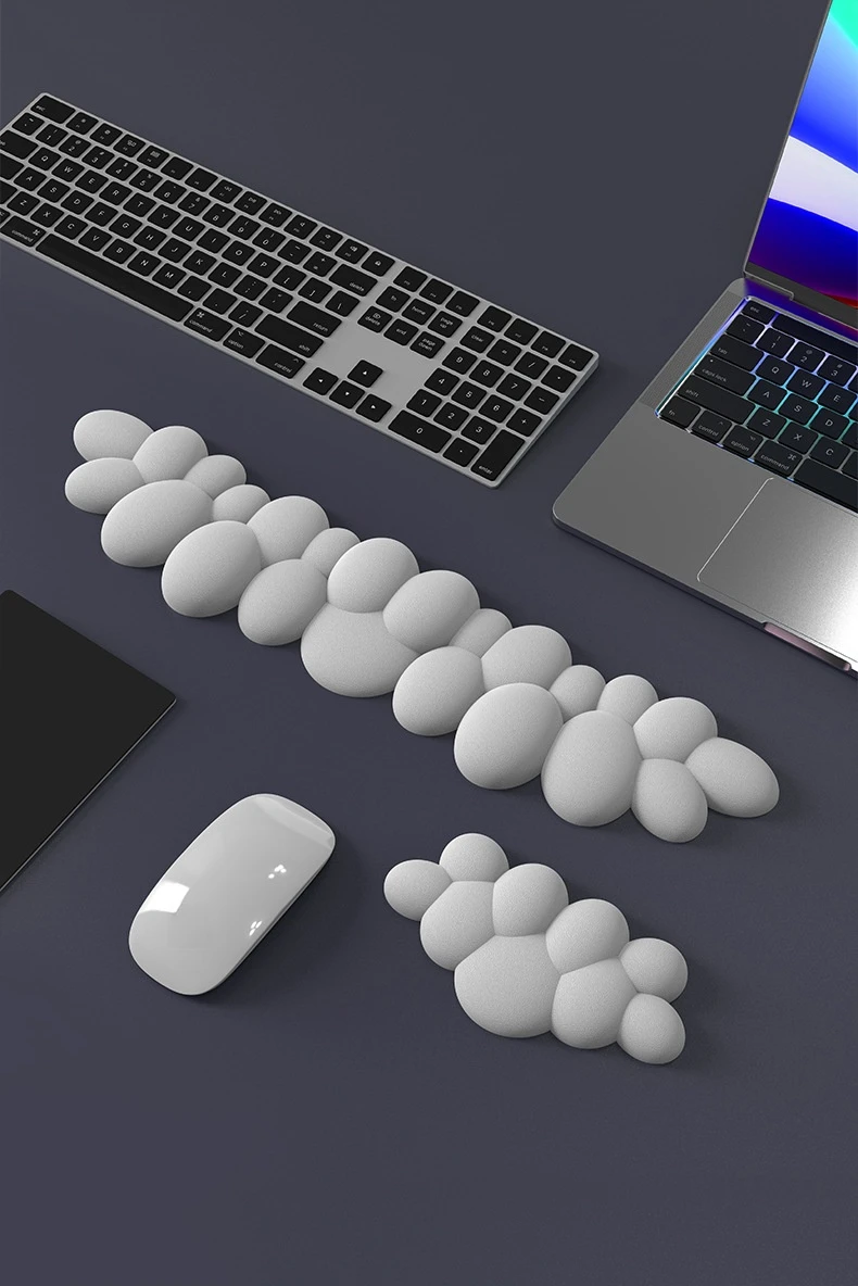Kieselsteinförmige Silikon-Handballenauflage, ergonomische Schreibtischunterlage für Büro und Gaming, 7 Farben, 3 Konfigurationen – Detail 7