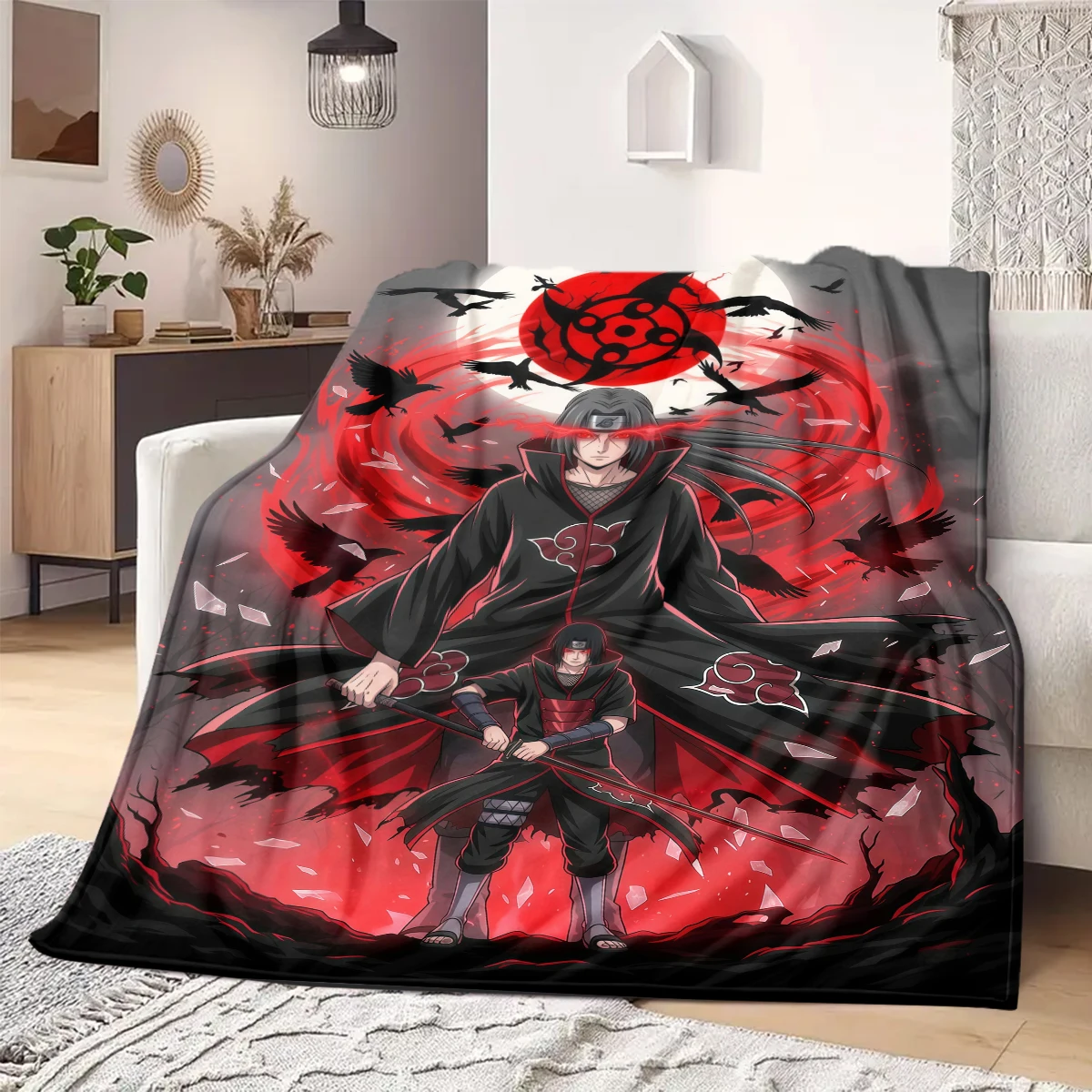 Naruto Flannel Blanket Attractive Print Ideal For Bedroom Sofa Bed Chair Picnic Travel -HE7