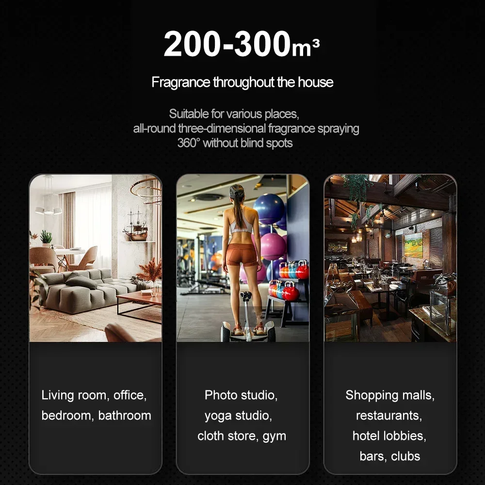 NAMSTE 300m³ Battery Room Aroma Diffuser Electric Perfume Oil Diffusers USB Charging Air Freshener Mbient Light Design 30dba