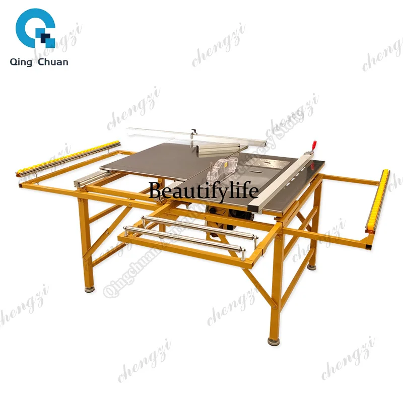 81 Woodworking Double Invisible Sliding Saw Table Electric Lifting Dust Free Double Saw Wood Cutting Saw Machine