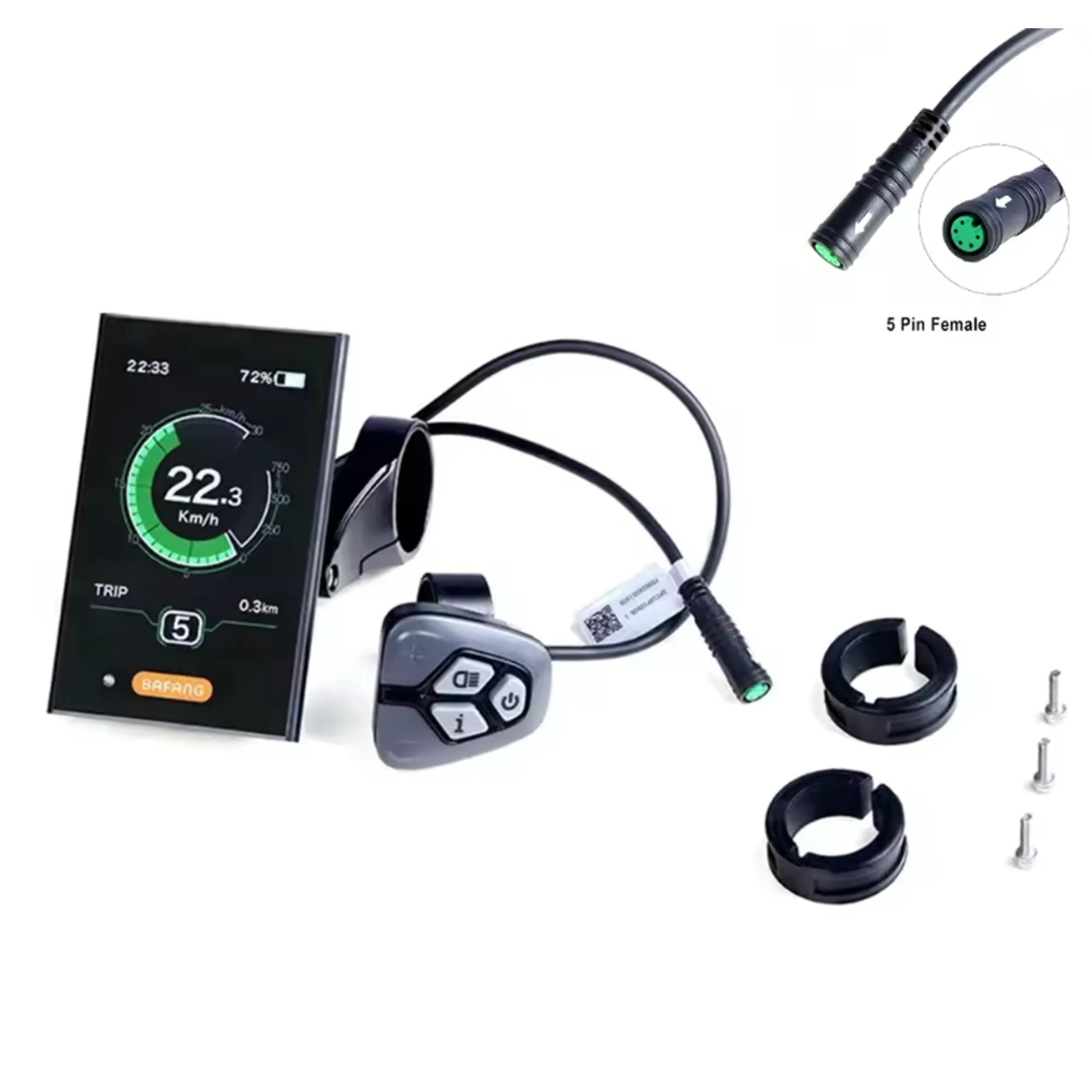 

BAFANG LCD DPC18 UART Protocol Display only For Bafang Mid Motor BBS01B BBS02B BBSHD M620 G510 M400 G330 36V 48V 52V Round Plug