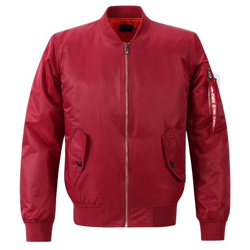 Chaqueta de primavera con cuello levantado para hombre, traje de béisbol de moda, Color sólido, bombardero, abrigo táctico de vuelo, impermeable, tendencia de calle