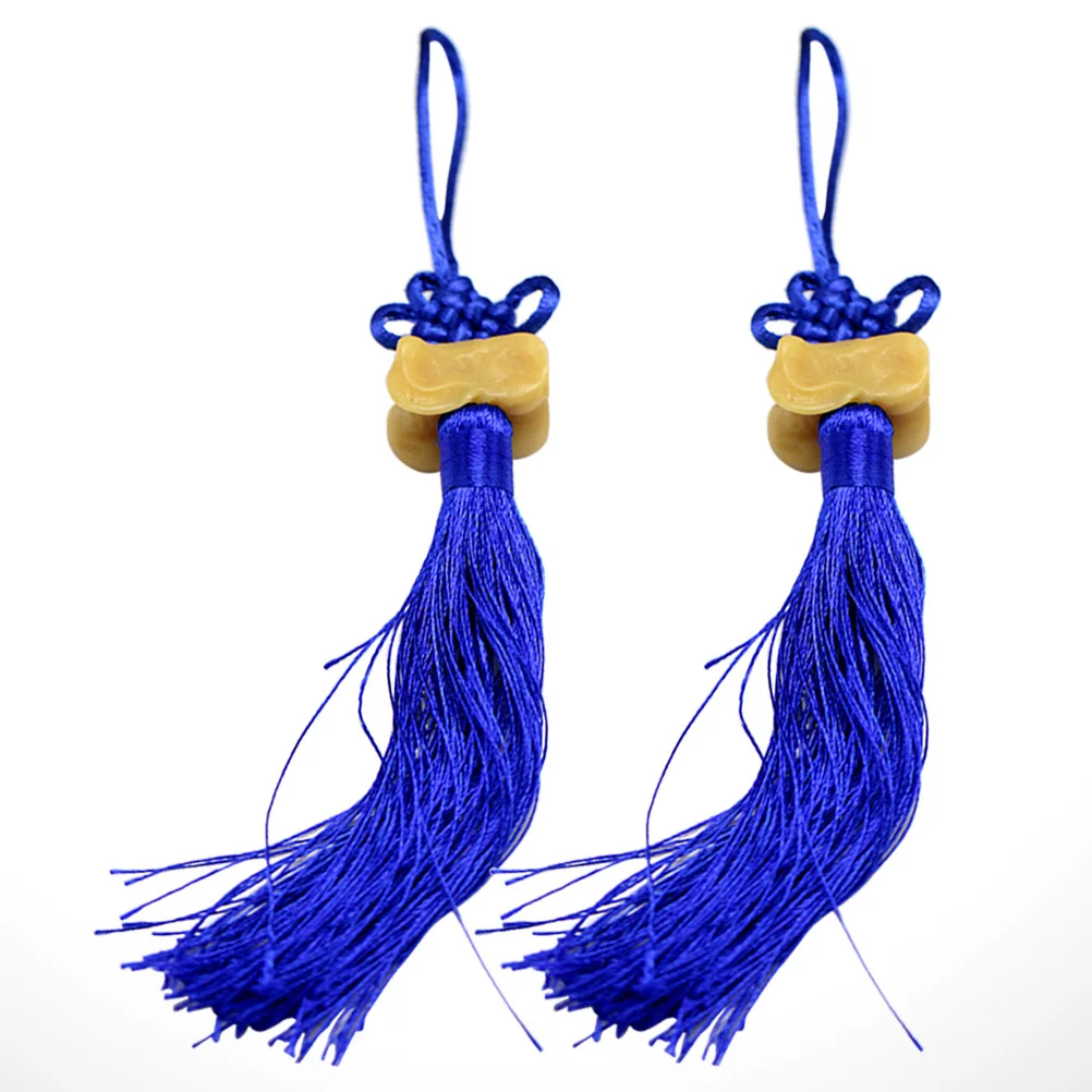 

2Pcs Chinese Knot Tassel Pendant for Car Home Office Decoration Spring Festival Lucky Gifts Chinese Knot Tassel Pendant