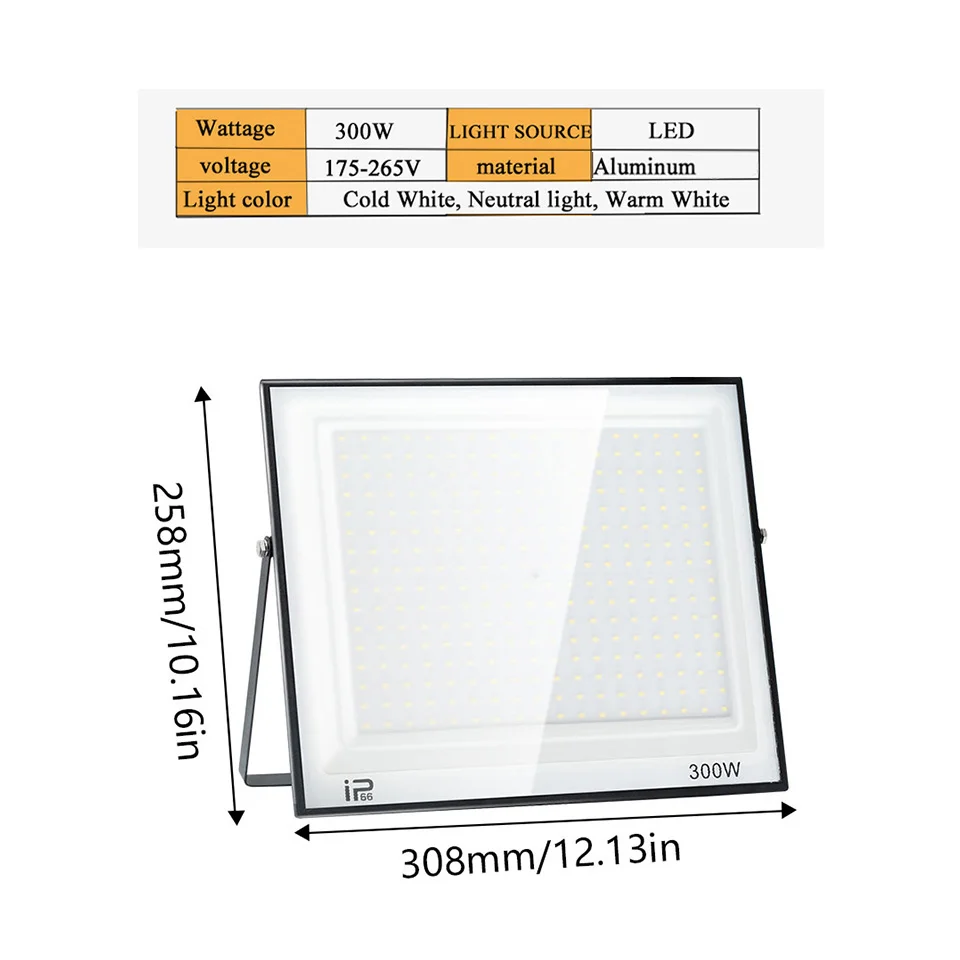 NONE Led Flutlicht 20-300W AC 110V 220V Outdoor Flutlicht Straße Lampe Projektor Außen IP65 Wasserdichte led-strahler Für Garten 7