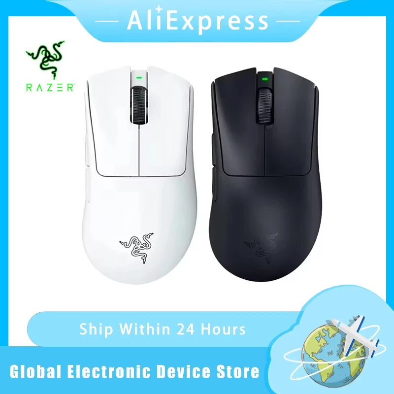 

100% Original Razer DeathAdder V3 Pro Wireless Gaming Mouse Gamer 63g Ultra Lightweight 30K DPI Optical Sensor For Pc Laptop