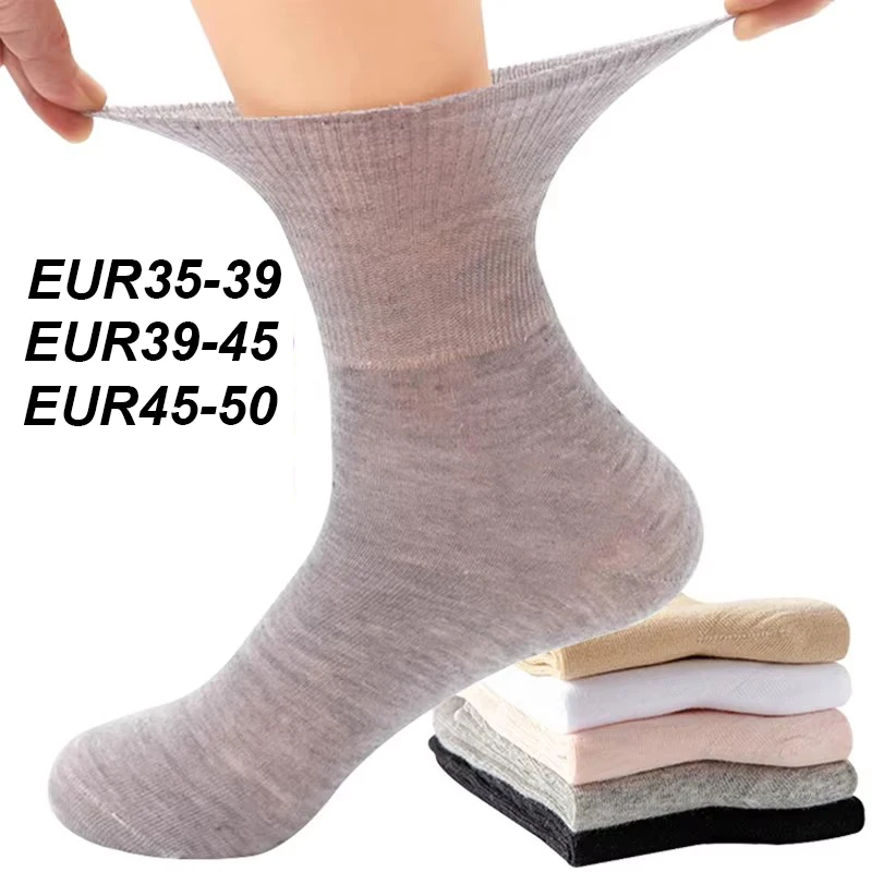 5 Pairs/pack Plus Size Prevent Varicose Veins Socks Women Diabetics Patients Cotton Loose Mouth Sock Men Women Comfortable Meias