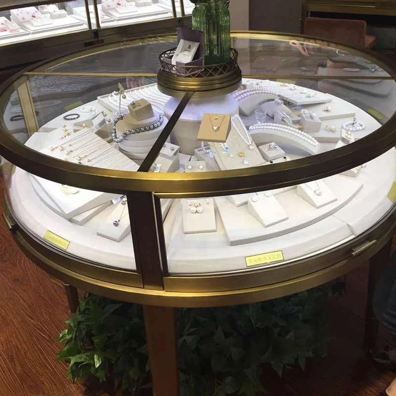 

custom.Top Glass Display Round Store Cabinet Design Customized Fancy Jewelry Showcase Watch Counter