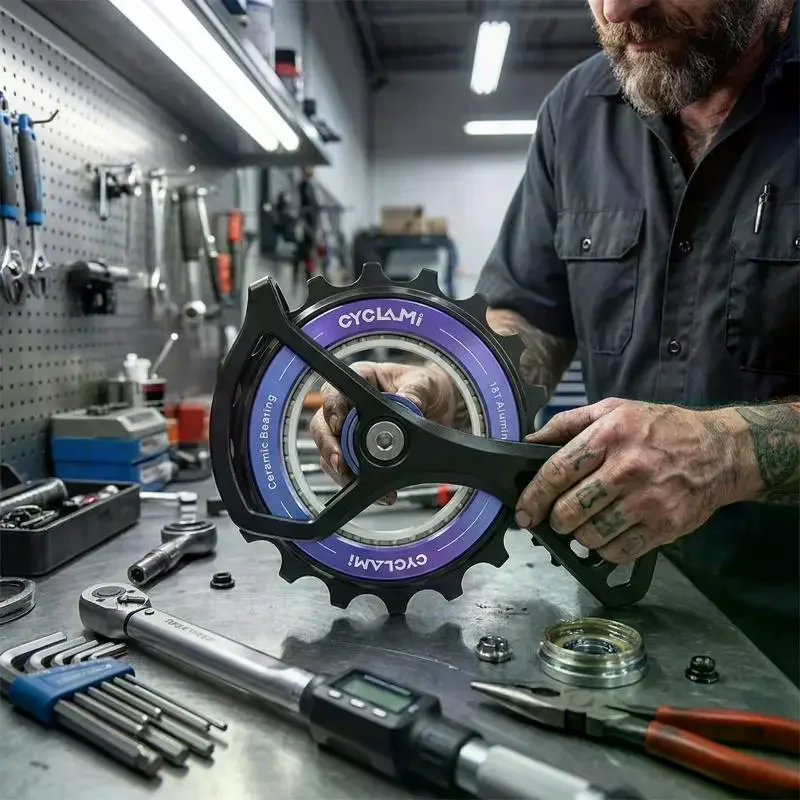 

Высокопроизводительный эксцентриковый полый ролик заднего переключателя скоростей для велосипеда, 18 зубьев, легкий, с подшипниками, подходит для шоссейной езды