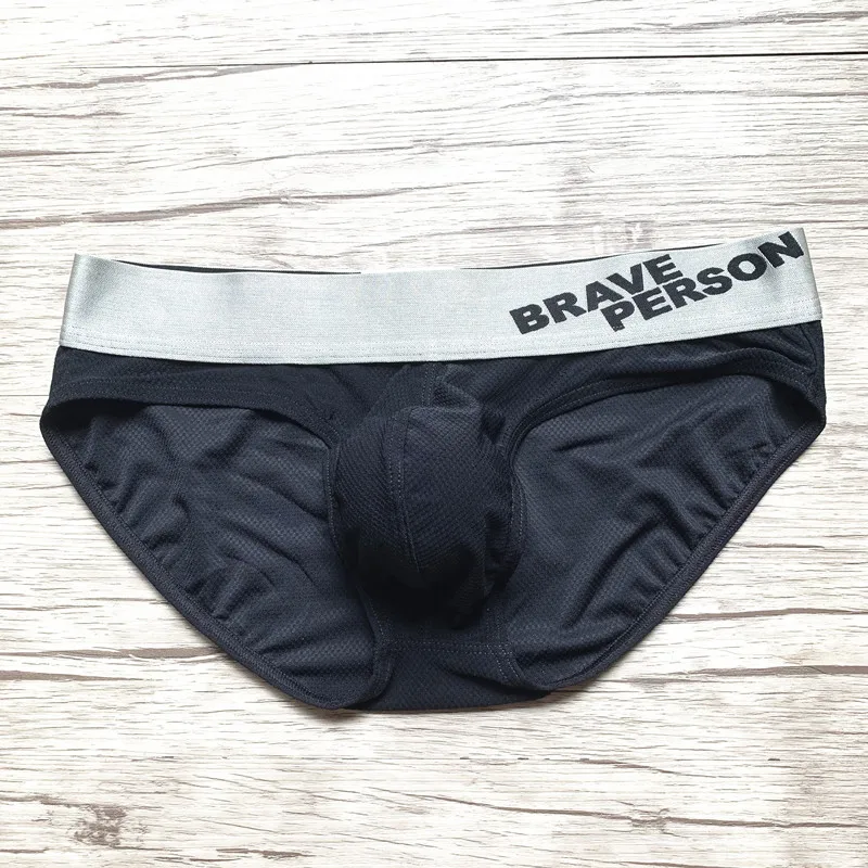 Bolsa grande sexy de baixo crescimento masculina, malha respirável sedosa, cueca convexa em U de secagem rápida, calcinha jovem