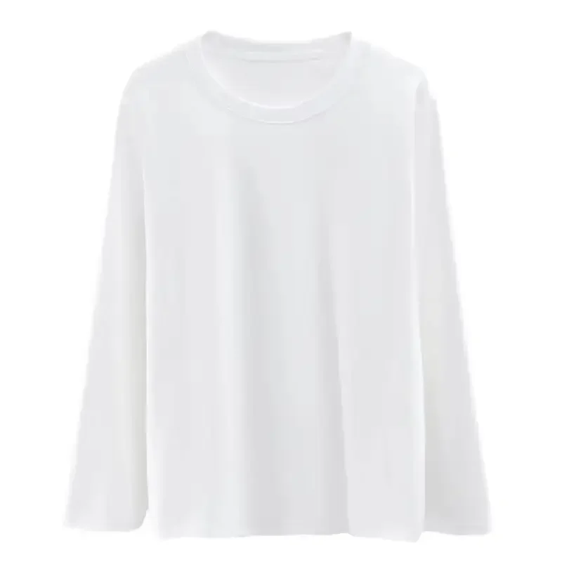 Winter Fleece-Lined Long Sleeve T-Shirt Solid Color Men Women's Same Style Fashion Round Neck Quick Sell Customer Product image 5