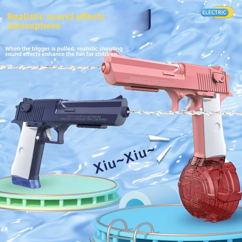 Pistola de água do águia do deserto das crianças brinquedos verão ao ar livre brinquedos de praia pistola de água elétrica brinquedos de spray de água