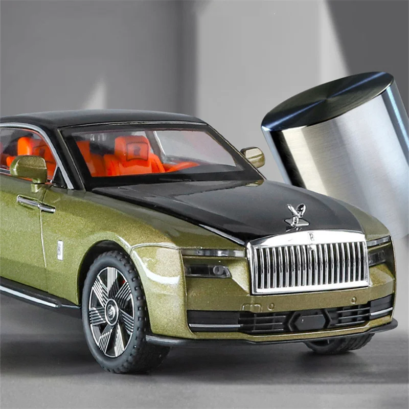 1:24 Rolls Royce Spectre Alloy Luxy Car Model Diecast Metal Vehicles Car Model Sound and Light With Starry Sky Top Kids Toy Gift