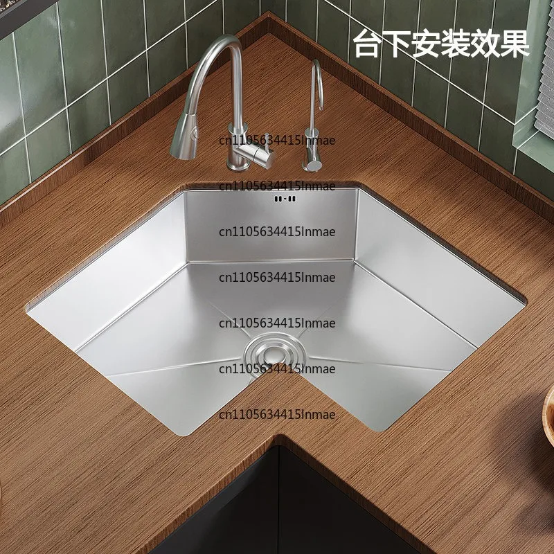 Corner Special-shaped Sink, L-shaped Corner Sink, Large Single Tank Dishwashing Bsasin Kitchen