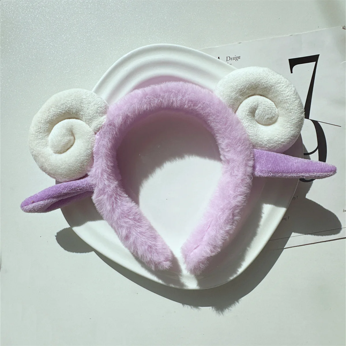 Cute Fashion Cartoon Plush Sheep Horn Headband Women Wash Face Hair Hoop Headwear Girls Kid Hairband Headdress Accessories