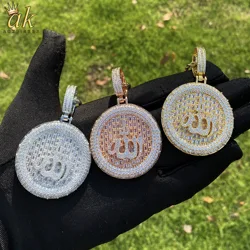 Aokaishen Muslim God Allah Pendant for Women Necklace Religious Iced Out Cubic Zirconia Hip Hop Jewelry