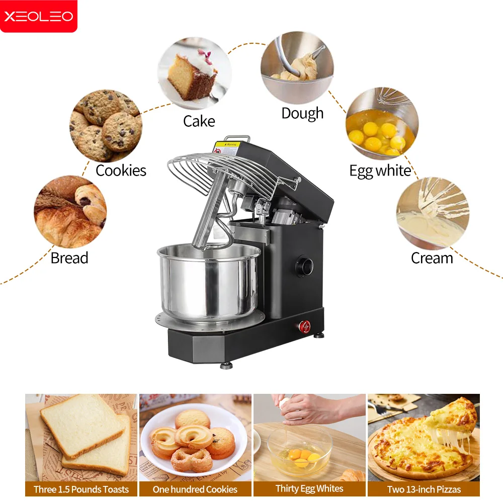 XEOLEO 5L 10L Electric blender Easy removable bowl Small spiral mixer with Tilting head Mixer machine