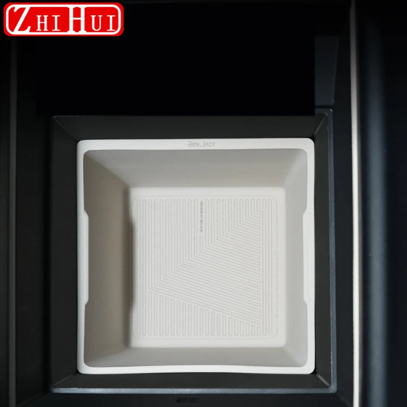 

For Li Lixiang L8 Car Central Control Lower Layer Armrest Storage Box Liquid Silicone Shock-absorbing Soundproofing Accessories