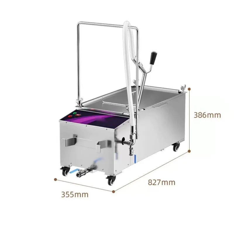 Commercial Mobile Stainless Steel Cooking Oil Filter Machine Electric Deep Fryer Oil Purifier Oil Filtration Cart - view 5
