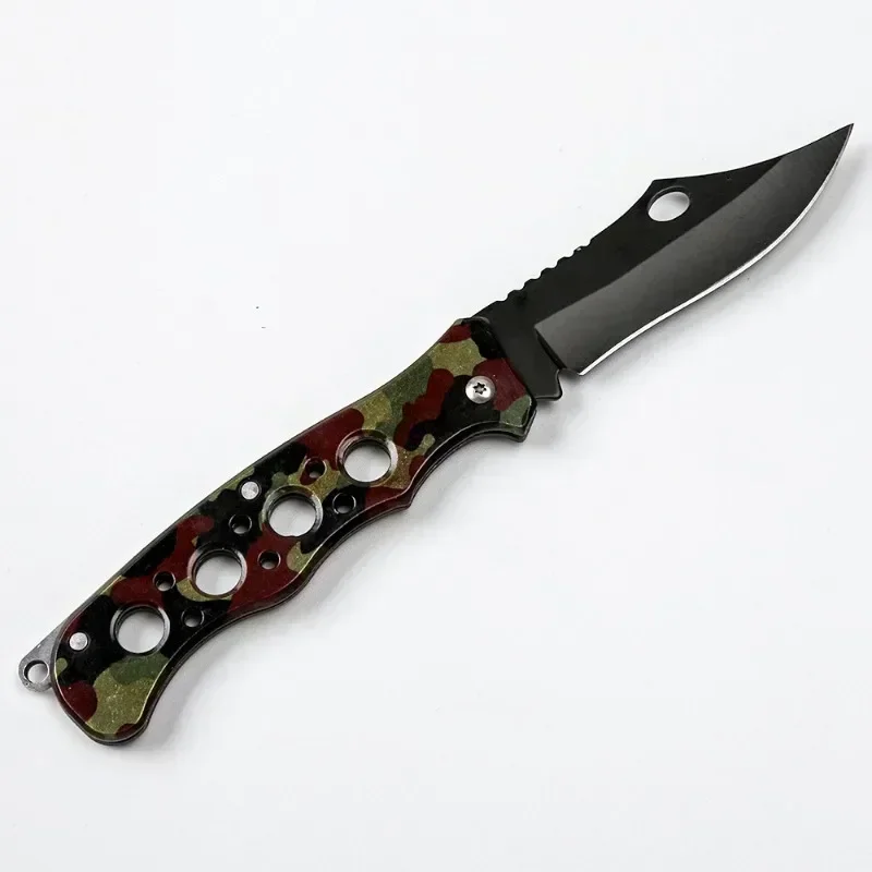 Portable multifunctional stainless steel outdoor knife, wilderness survival self-defense, sharp folding knife