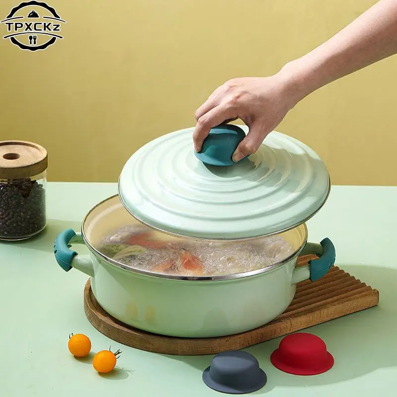 Silicone Pan Handle Cover Protective Heat-Resistant Pot Pan Lids Knob Lifting Handle Home Kitchen Cookware Replacement Parts